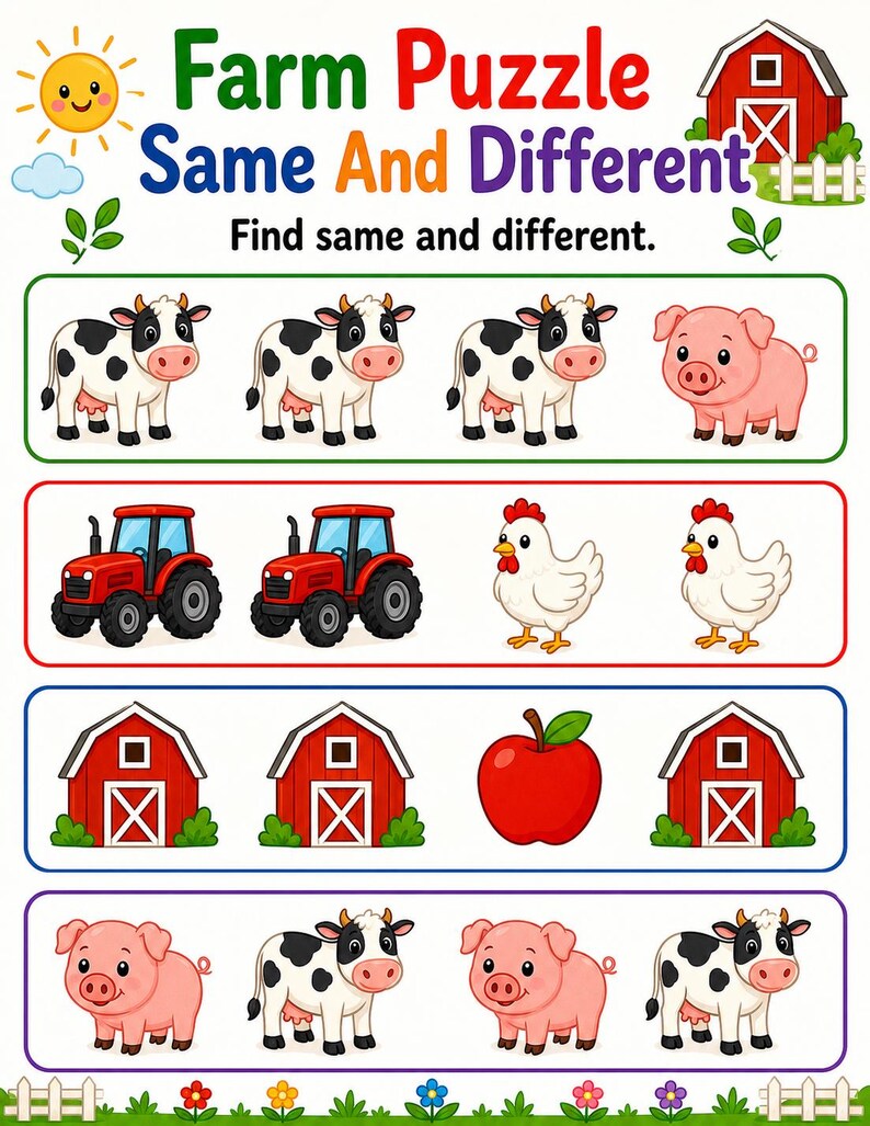Bauernhof Bilderpuzzle | Farmaktivitätsseiten | Druckbare PDF | Digitaler Download Bild 5