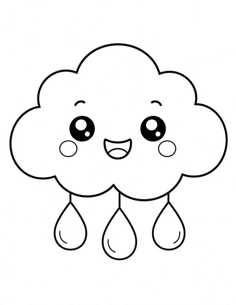 Disegni da colorare di un giardino kawaii / Disegni da colorare kawaii / PDF stampabile / Download digitale immagine 4