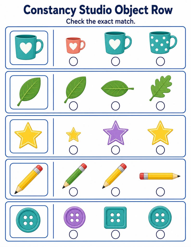 Object Constancy Studio | Object Constancy Worksheets | Printable PDF | Digital Download image 6