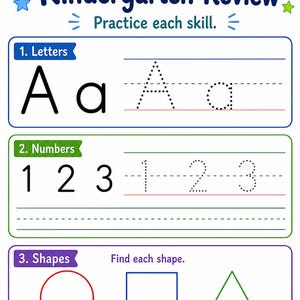 Pack de révision pour la maternelle | Feuilles de travail pour la maternelle | PDF imprimable | Téléchargement numérique image 7