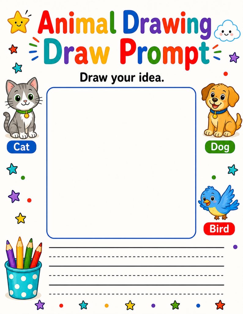 Directed Drawing Animals | Directed Drawing for Kids | Printable PDF | Digital Download image 3
