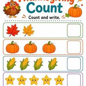 Thankful Turkey Activity Pages | Thanksgiving Activity Sheets | Printable PDF | Digital Download image 5