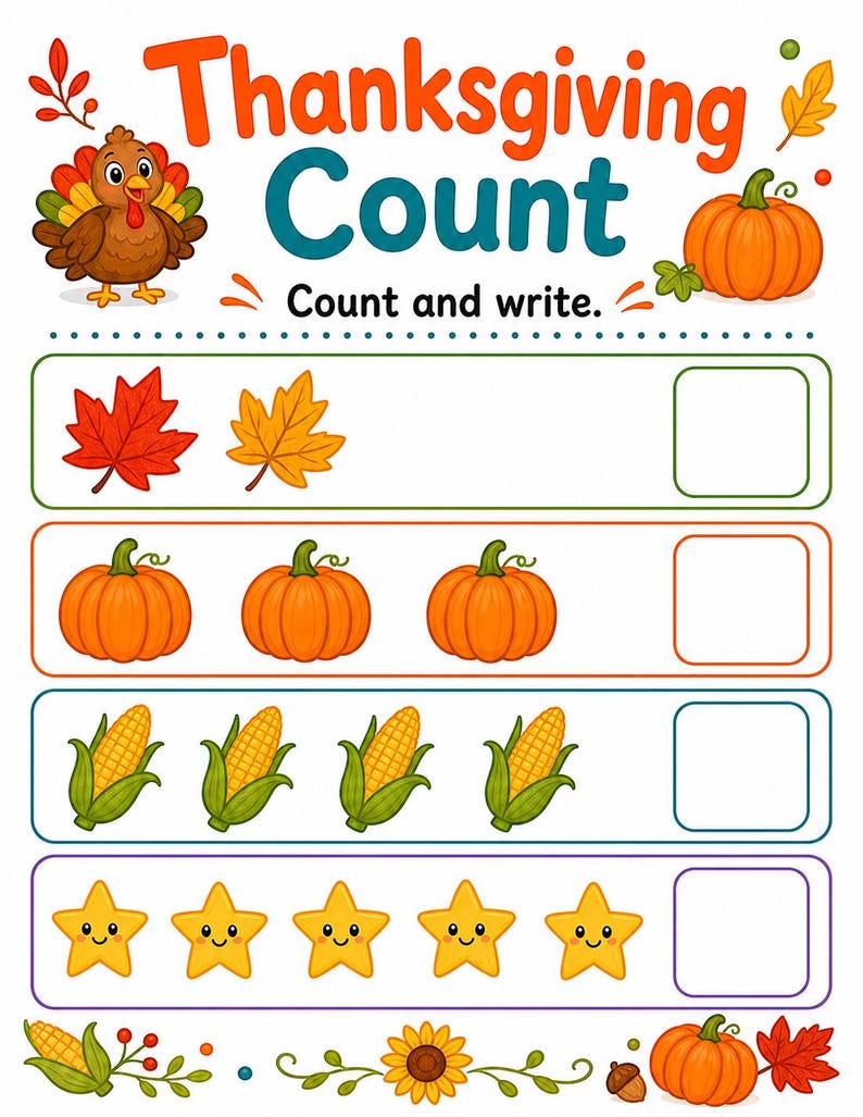 Thankful Turkey Activity Pages | Thanksgiving Activity Sheets | Printable PDF | Digital Download image 5
