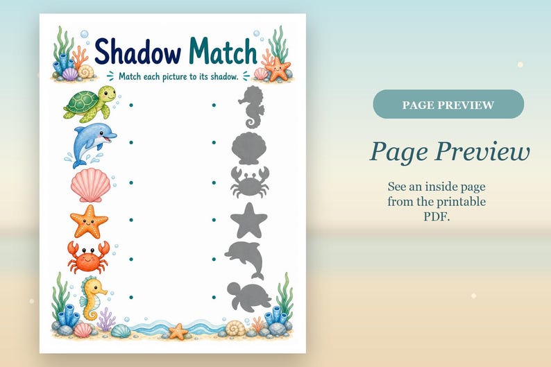 Pearl Match Cove | Folhas de Atividades de Correspondência | PDF para Imprimir | Download Digital imagem 10