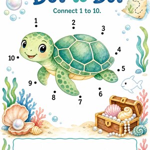 Turtle Treasure Tasks | Kids Activity Sheets | Printable PDF | Digital Download image 6