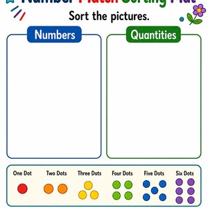 Number Quantity Mats | Number Matching Worksheets | Printable PDF | Digital Download image 3