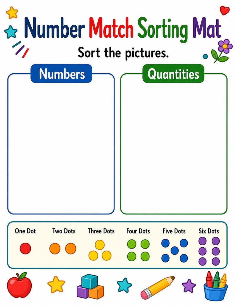 Number Quantity Mats | Number Matching Worksheets | Printable PDF | Digital Download image 3