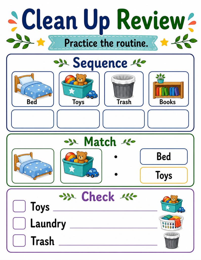 Bedroom Tidy Steps | Clean Up Checklist | Printable PDF | Digital Download image 7
