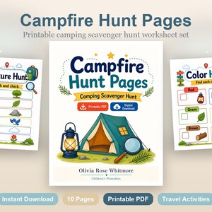 Campfire Hunt Pages | Camping Scavenger Hunt | Printable PDF | Digital Download image 2