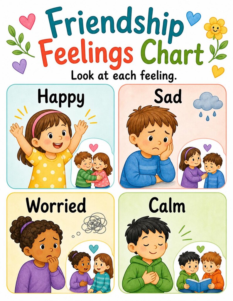 Friendship Feelings Pages | Friendship Worksheets for Kids | Printable PDF | Digital Download image 3