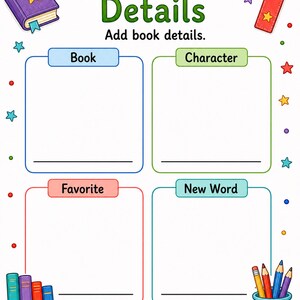 Creative Book Report Pages | Book Report Template | Printable PDF | Digital Download image 4