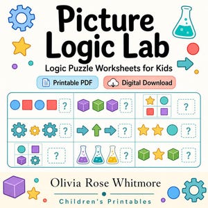 Bild logischen Labor | Logische Puzzle Arbeitsblätter für Kinder | Druckbare PDF | Digitaler Download Bild 1