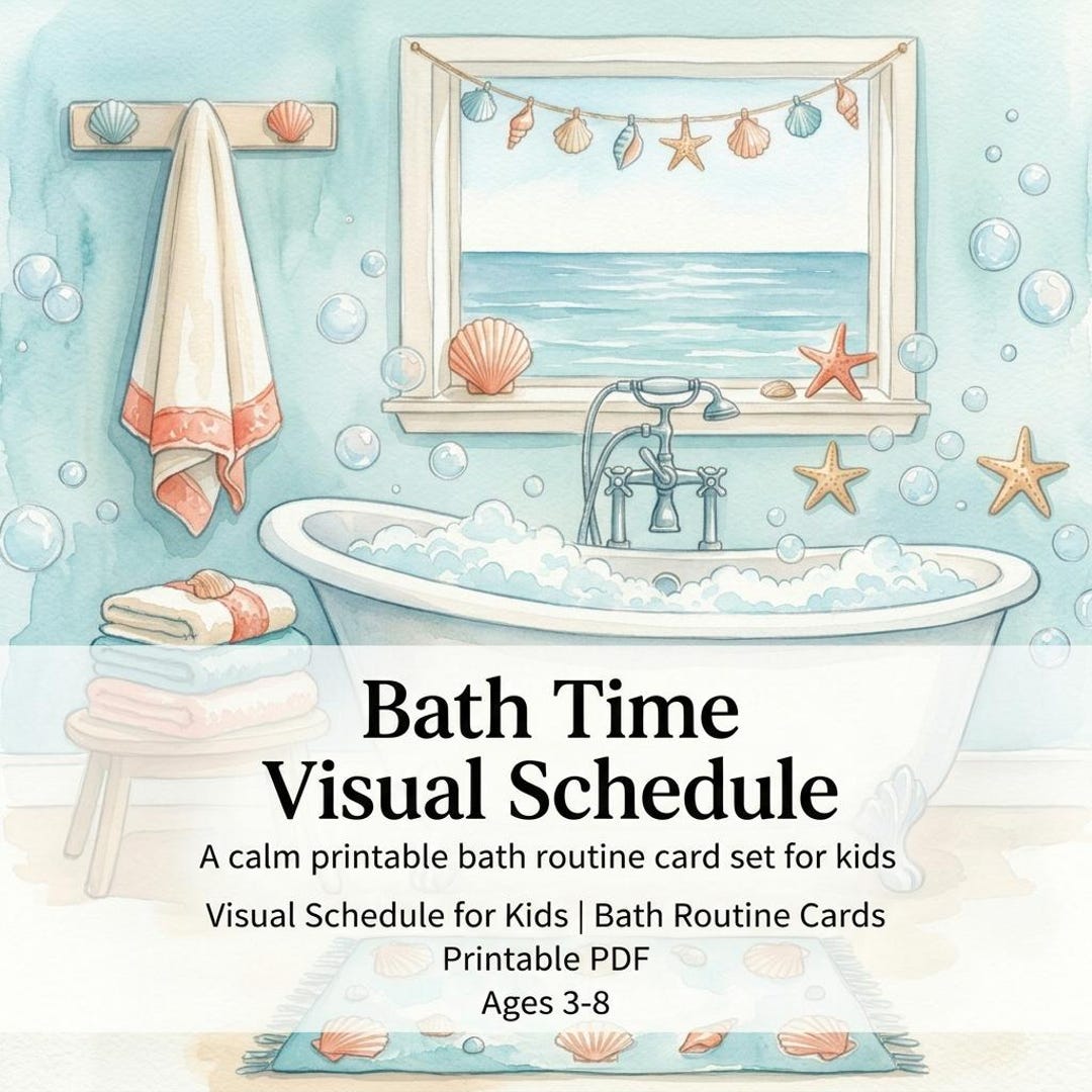 Bath Time Visual Schedule | Visual Routine Chart for Kids | Printable ...
