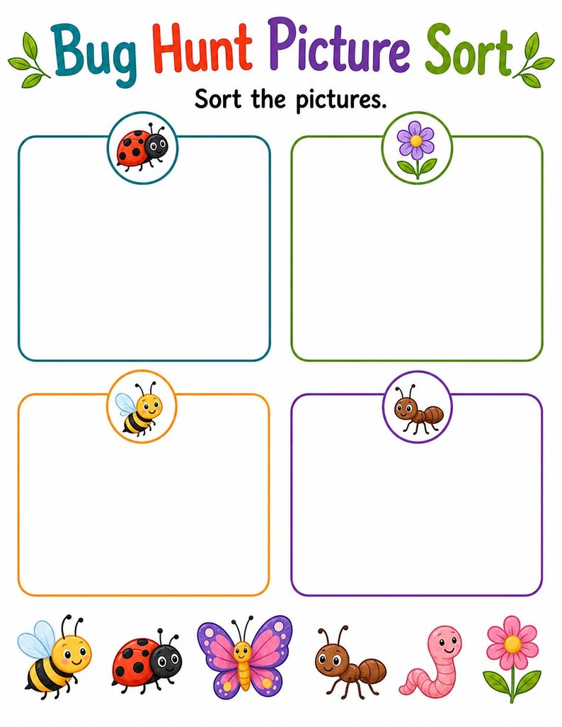 Bug Hunt Busy Pages | Bug Activity Sheets | Printable PDF | Digital Download image 3