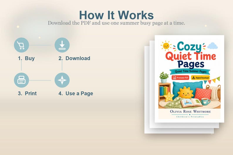 Cosy Quiet Time-pagina's | Zomerpagina's stille tijd | Afdrukbare pdf | Digitale download afbeelding 8