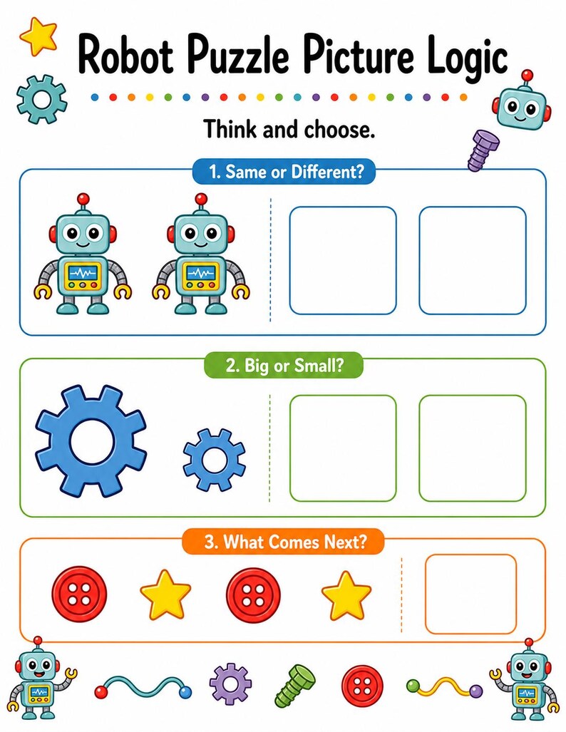 Robotsökningssidor | Robotaktivitetsblad | Utskrivbar PDF | Digital nedladdning bild 7