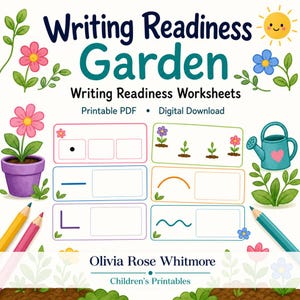 Writing Readiness Garden | Writing Readiness Worksheets | Printable PDF | Digital Download image 1
