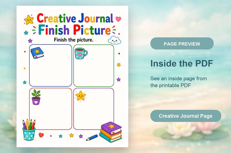 Creative Journal Pages | Journal Prompts for Kids | Printable PDF | Digital Download image 10