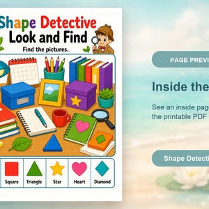 Formdetektiv Puzzles | Form Puzzle Arbeitsblätter | Druckbare PDF | Digitaler Download Bild 10