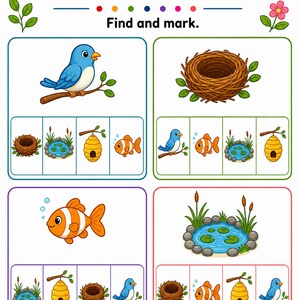Animal Home Match | Animal Habitats Worksheets | Printable PDF | Digital Download image 5