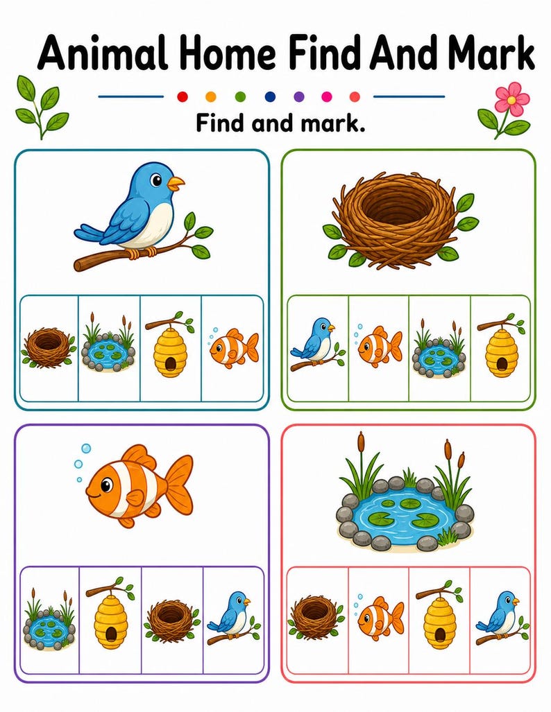 Animal Home Match | Animal Habitats Worksheets | Printable PDF | Digital Download image 5