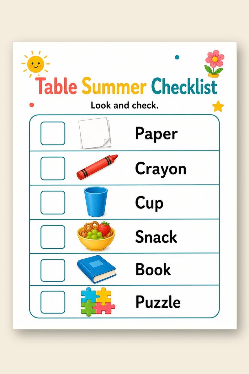 Table de cuisine, pages d'été | Activités de table d'été pour les enfants | PDF imprimable | Téléchargement numérique image 9
