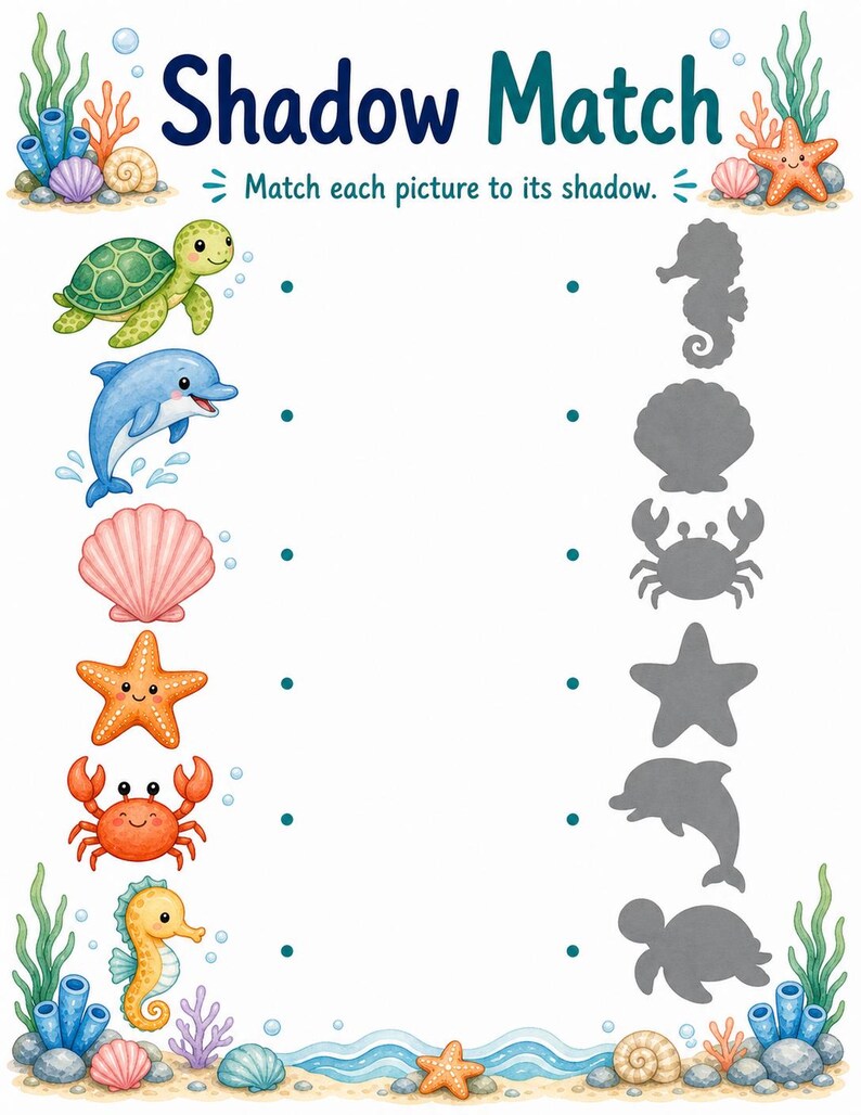 Pearl Match Cove | Folhas de Atividades de Correspondência | PDF para Imprimir | Download Digital imagem 3