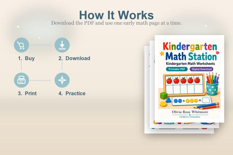 Kindergarten Math Station | Kindergarten Math Worksheets | Printable PDF | Digital Download image 8