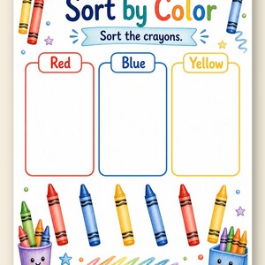 Crayon Sorting Shelf | Sorting Worksheets | Printable PDF | Digital Download image 9