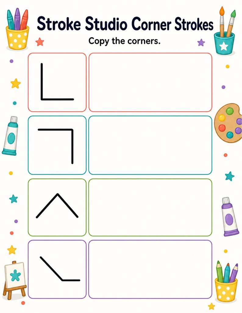 Stroke Practice Studio | Stroke Practice Worksheets | Printable PDF | Digital Download image 5