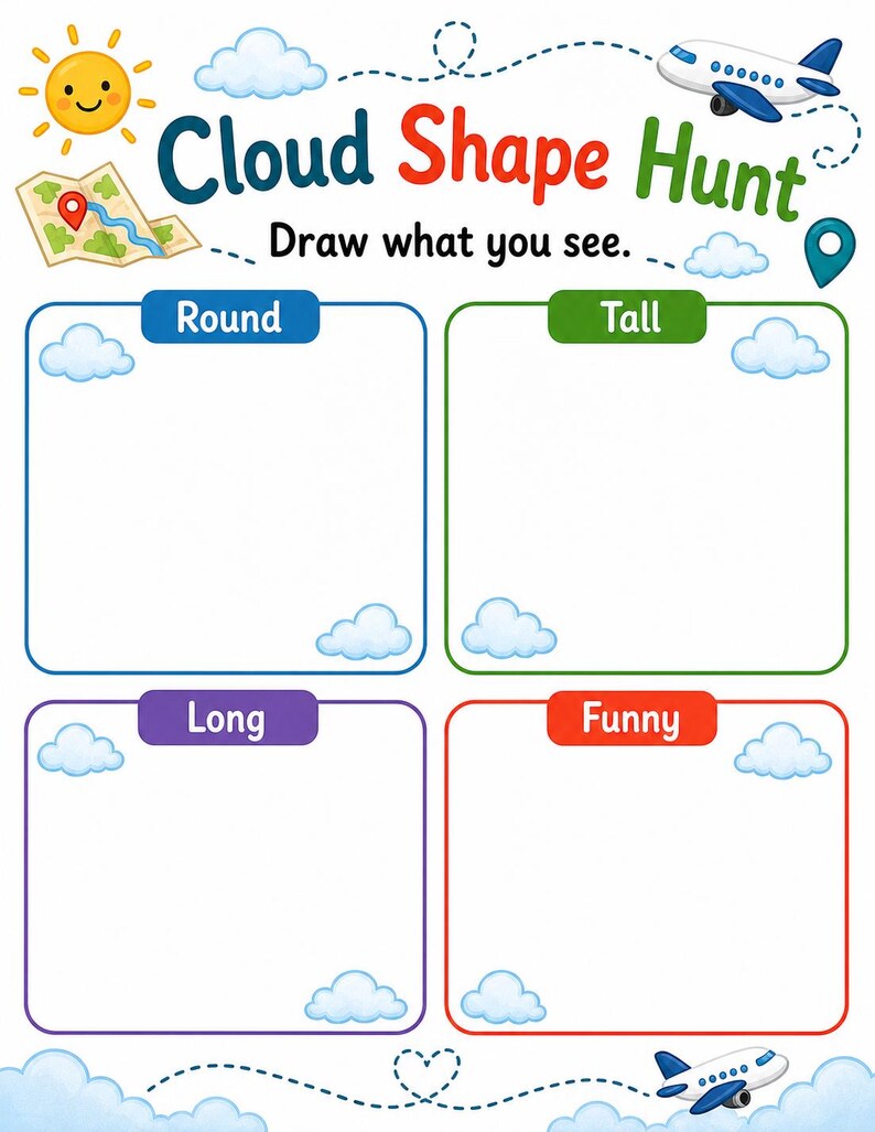 Sky Trip Activity Pages | Airplane Activities for Kids | Printable PDF | Digital Download image 5