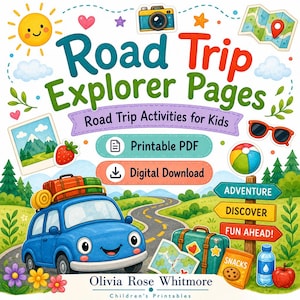 Road Trip Explorer Pages | Road Trip Activities for Kids | Printable PDF | Digital Download image 1