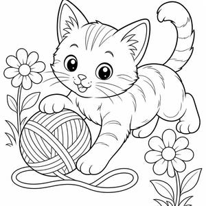 Kolorowanki Kitty Cafe | Kolorowanki z kotami | Do druku w formacie PDF | Pobierz cyfrowo zdjęcie 3