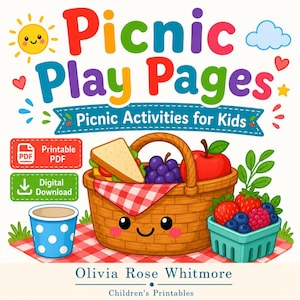 Afspeelpagina's picknick | Picknickactiviteiten voor kinderen | Afdrukbare pdf | Digitale download afbeelding 1