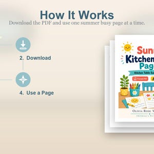 Páginas para la mesa de la cocina soleada / Páginas de verano para la mesa de la cocina / PDF imprimible / Descarga digital imagen 8