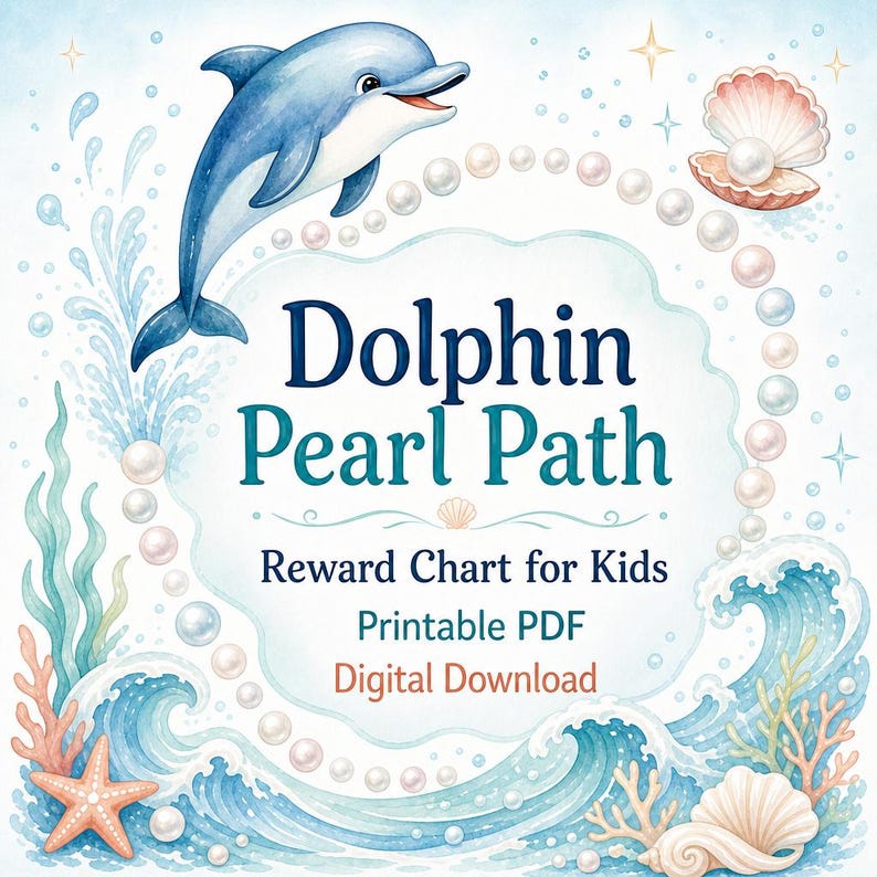 Percorso della Perla del Delfino / Tabella dei Premi per Bambini / PDF Stampabile / Download Digitale immagine 1