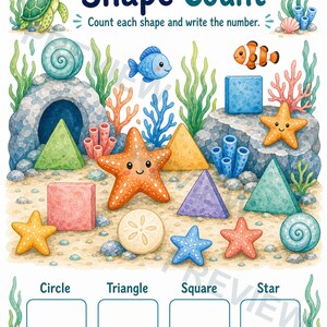 Ocean Frühlern-Starter XL | Vorschul Arbeitsblätter | Druckbare PDF | Digitaler Download Bild 6