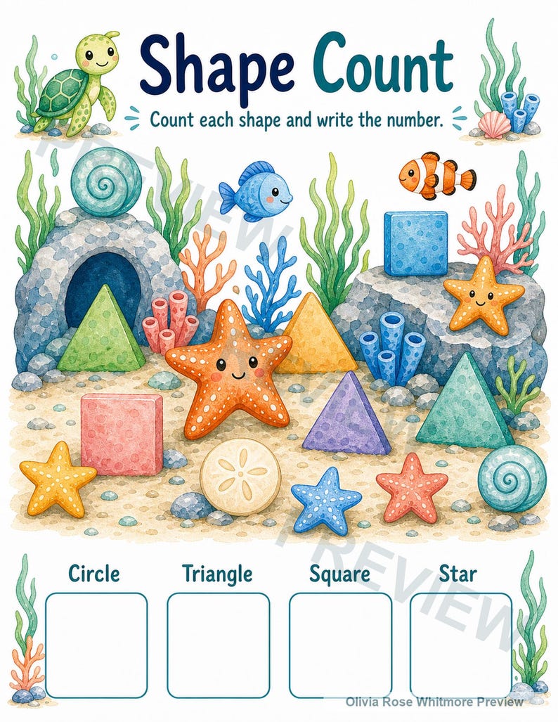 Ocean Frühlern-Starter XL | Vorschul Arbeitsblätter | Druckbare PDF | Digitaler Download Bild 6