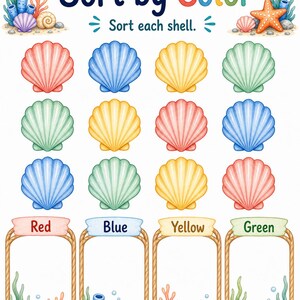 Ocean Color Splash | Color Worksheets | Printable PDF | Digital Download image 6