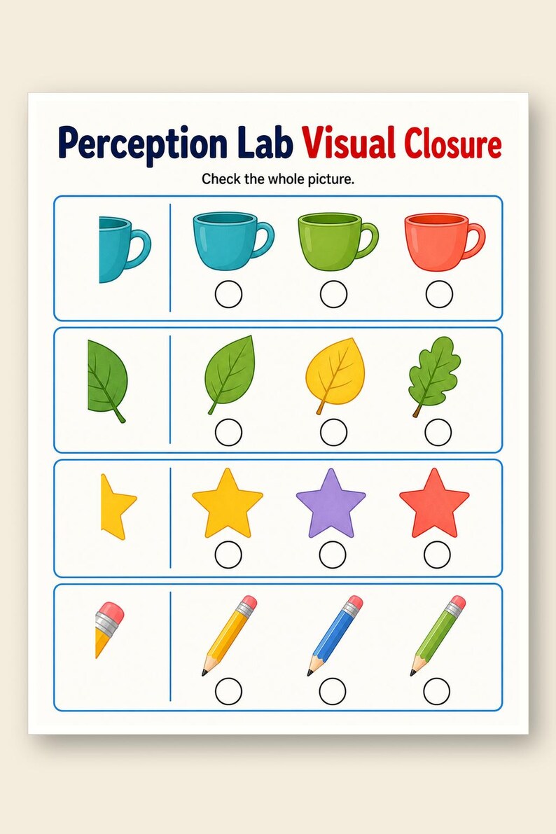 Visual Perception Lab | Visual Perception Worksheets | Printable PDF | Digital Download image 9