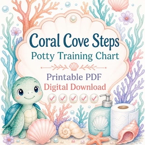 Scala di addestramento all'uso del vasino Coral Cove / PDF stampabile / Download digitale immagine 1