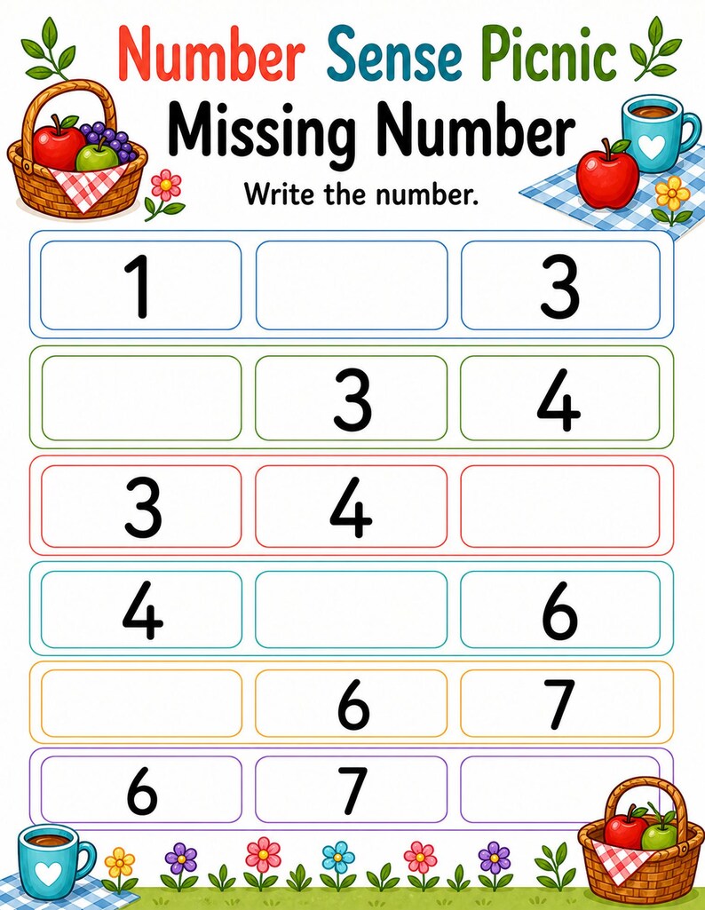 Number Sense Picnic | Number Sense Worksheets | Printable PDF | Digital Download image 7