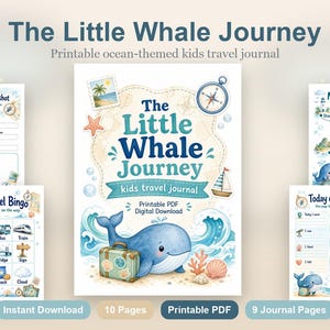 The Little Whale Journey | kids travel journal | Printable PDF | Digital Download image 2