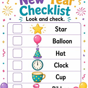 Sparkle Neujahrs-Tätigkeitsseiten | Neujahrs-aktivitätsblätter | Druckbare PDF | Digitaler Download Bild 4