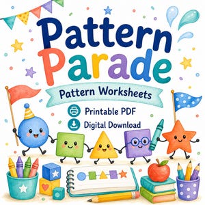 Pattern Parade | Pattern Worksheets | Printable PDF | Digital Download image 1