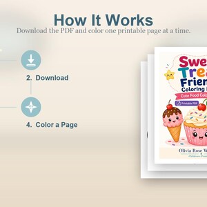 Disegni da colorare di dolci amici / Disegni da colorare di cibo carino / PDF stampabile / Download digitale immagine 8