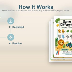 Same And Different Safari | Same and Different Worksheets | Printable PDF | Digital Download image 8
