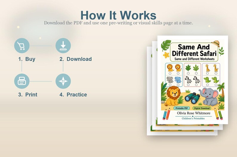 Same And Different Safari | Same and Different Worksheets | Printable PDF | Digital Download image 8