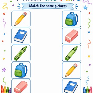 Same Different School | Same and Different Worksheets | Printable PDF | Digital Download image 5