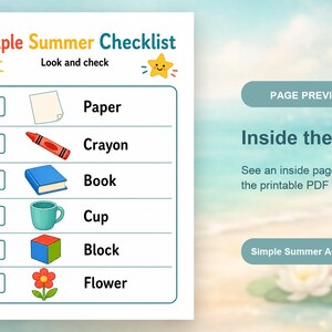 Simple Summer Home Pages | Simple Summer Activities for Kids | Printable PDF | Digital Download image 10